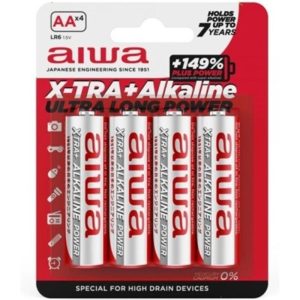 AIWA - X-TRA ALKALINE PILA ALCALINA AA LR6 BLISTER*4 - Image 1