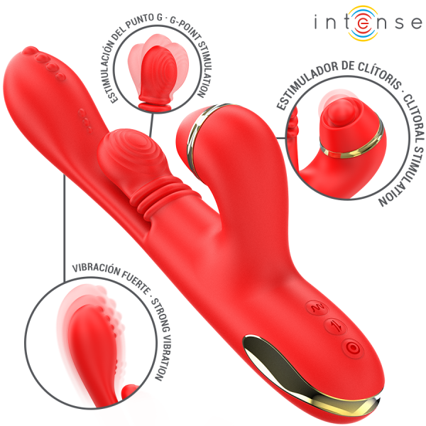 VIBRADOR KATY RABBIT INTENSE (VERMELHO)