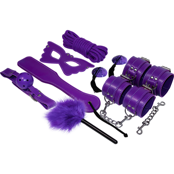 KIT DE ACESSÓRIOS BDSM EXPERIENCE (ROXO) 2 KIT DE ACESSÓRIOS BDSM EXPERIENCE (ROXO)