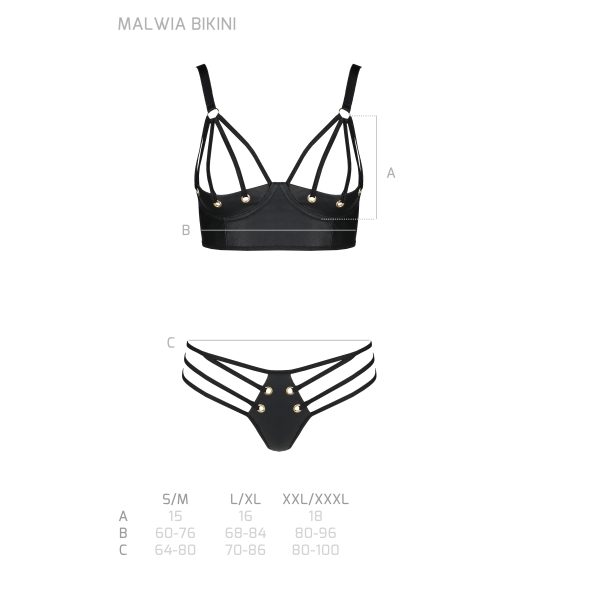CONJUNTO DE 2 PEÇAS MALWIA BIKINI (PRETO)
