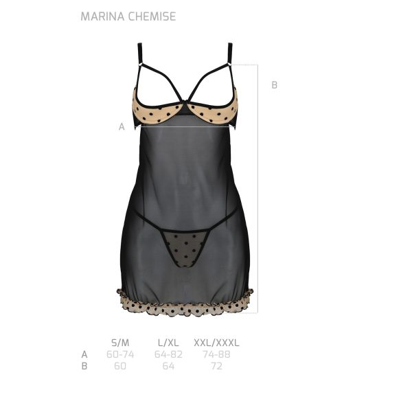 CAMISA DE NOITE E TANGA MARTINA (BEGE)