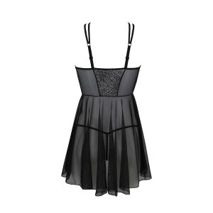 CAMISA DE NOITE E TANGA SELAGINELLA (PRETO) - Image 4