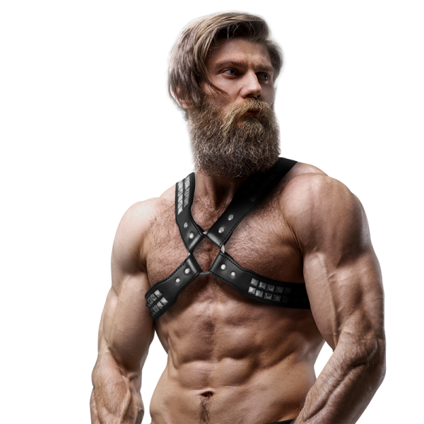 ARNÊS MASCULINO SUBMISSIVE ATTITUDE CRUZADO COM TACHAS #2