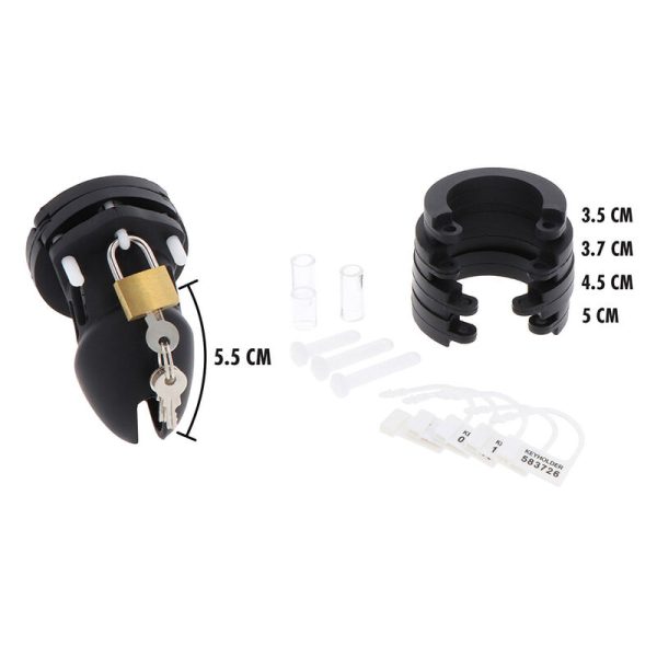 JAULA DE CASTIDADE EXTREME SILICONE (PRETO) | TAMANHO S