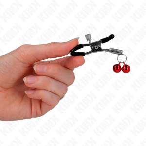 PINÇAS PARA MAMILOS COM SININHOS DUPLOS (VERMELHO) 6 CM - Image 3