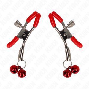 PINÇAS PARA MAMILOS COM SININHOS DUPLOS (VERMELHO) #2 6 CM - Image 2