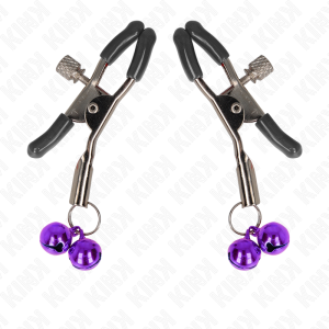 PINÇAS PARA MAMILOS COM SININHOS DUPLOS (ROXO) 6 CM - Image 2