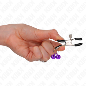 PINÇAS PARA MAMILOS COM SININHOS DUPLOS (ROXO) 6 CM - Image 4