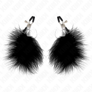 PINÇAS PARA MAMILOS COM PLUMA (PRETO) 7 CM - Image 2