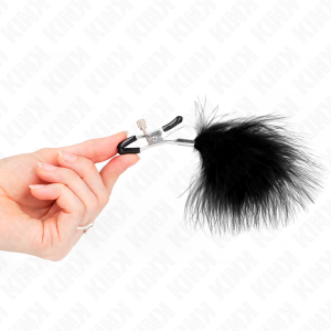 PINÇAS PARA MAMILOS COM PLUMA (PRETO) 7 CM - Image 3