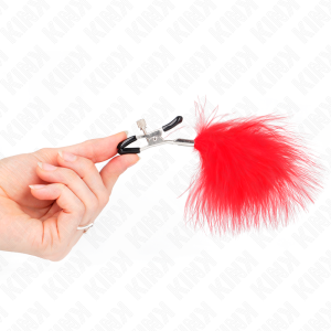 PINÇAS PARA MAMILOS COM PLUMA (VERMELHO) 7 CM - Image 4