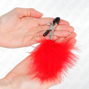 PINÇAS PARA MAMILOS COM PLUMA (VERMELHO) 7 CM - Image 3