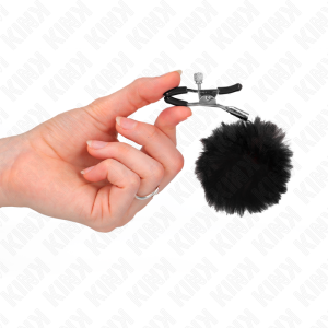 PINÇAS PARA MAMILOS COM POMPOM (PRETO) 7 CM - Image 4