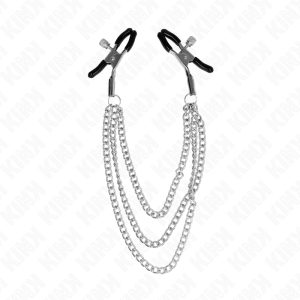 PINÇAS PARA MAMILOS COM CORRENTE TRIPLA (PRATEADO) | 20/23/28 CM - Image 2
