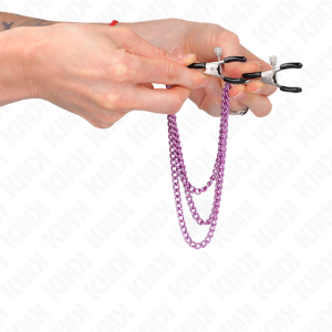 PINÇAS PARA MAMILOS COM CORRENTE TRIPLA (ROXO) | 20/23/28 CM - Image 4