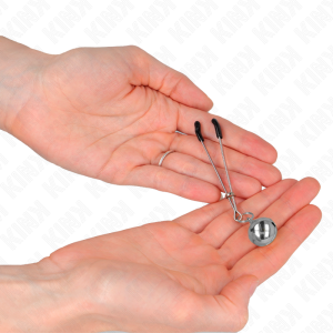 PINÇAS PARA MAMILOS FINA COM SINO (PRATEADO) | 7 CM - Image 3