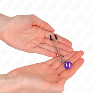 PINÇAS PARA MAMILOS FINA COM SINO (ROXO) | 7 CM - Image 3
