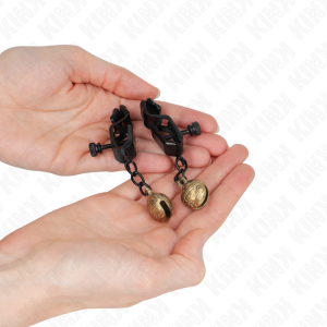 PINÇAS PARA MAMILOS PLANAS COM SINO (PRATEADO) | 7 CM - Image 3