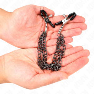 PINÇAS PARA MAMILOS COM CORRENTE TRIPLA (PRETO) | 20/23/28 CM - Image 3