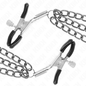 PINÇAS PARA MAMILOS COM CORRENTE TRIPLA (PRETO) | 20/23/28 CM - Image 4