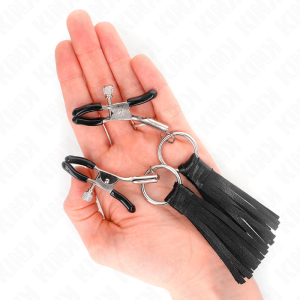 PINÇAS PARA MAMILOS COM BORLAS DE COURO SINTÉTICO 6 CM - Image 4