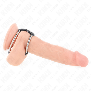 ANEL PARA O PÉNIS DUPLO COM COURO | 3.8 CM A 5 CM - Image 2