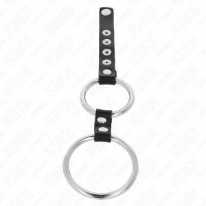 ANEL PARA O PÉNIS DUPLO COM COURO | 3.8 CM A 5 CM - Image 3