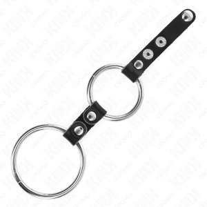 ANEL PARA O PÉNIS DUPLO COM COURO SINTÉTICO | 3.8 CM A 5 CM - Image 3