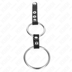 ANEL PARA O PÉNIS DUPLO COM COURO SINTÉTICO | 3.8 CM A 5 CM - Image 4
