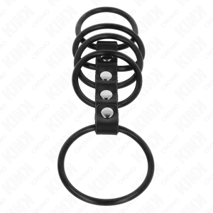 ANEL PARA O PÉNIS 5 SILICONE / COURO SINTÉTICO | 3.8 CM A 4.8 CM - Image 4