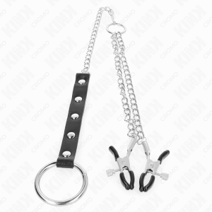 ANEL PARA O PÉNIS EM METAL COM CORRENTE E PINÇAS PARA OS MAMILOS - Image 3