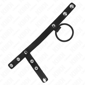ANEL PARA O PÉNIS SILICONE COM DIVISOR DE TESTÍCULOS COURO SINTÉTICO | 3.8 CM / 22 X 1.5 CM - Image 4