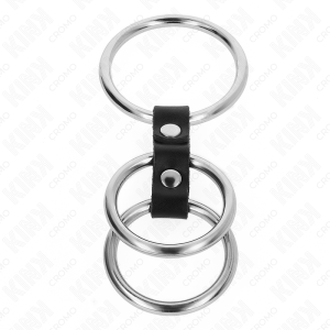ANEL PARA O PÉNIS TRIPLO EM METAL (PRETO) | 3.7 CM A 5 CM - Image 3