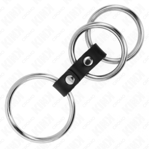 ANEL PARA O PÉNIS TRIPLO EM METAL (PRETO) | 3.7 CM A 5 CM - Image 4
