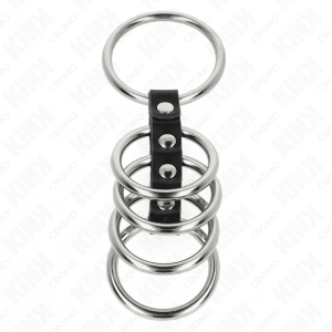 ANEL PARA O PÉNIS 5 EM METAL COM COURO SINTÉTICO | 3.7 CM A 5 CM - Image 3
