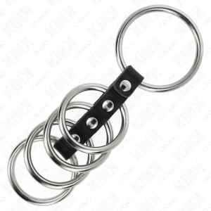 ANEL PARA O PÉNIS 5 EM METAL COM COURO SINTÉTICO | 3.7 CM A 5 CM - Image 4