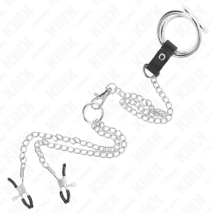 ANEL PARA O PÉNIS TRIPLO COM CORRENTE E PINÇAS PARA OS MAMILOS #1 | 3.8 CM A 5 CM / 26 CM - Image 5