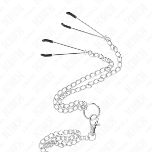 ANEL PARA O PÉNIS TRIPLO COM CORRENTE E PINÇAS PARA OS MAMILOS #2 | 3.8 CM A 5 CM / 26 CM - Image 4