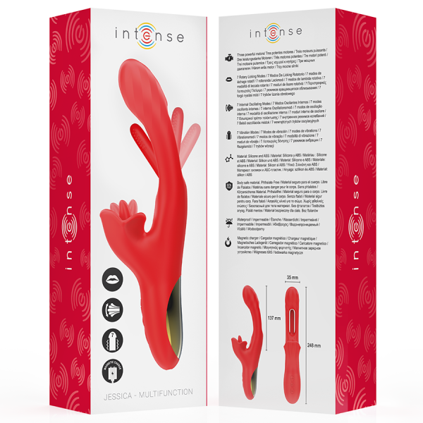 VIBRADOR JESSICA COM ESTIMULADOR DE CLÍTORIS | 24,8 CM