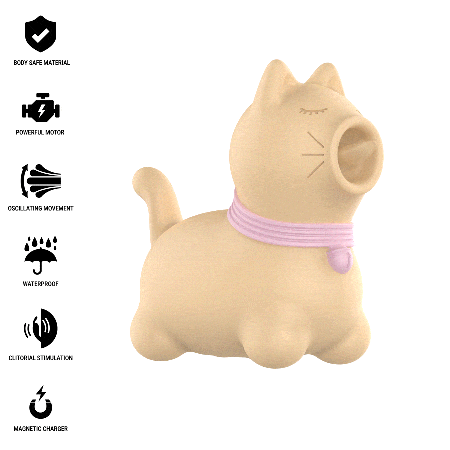 Flame Love Shop 14 ESTIMULADOR PUPPY (LÍNGUA COM ROTAÇÃO) | AMARELO