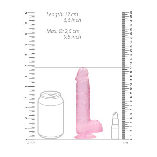 DILDO REALÍSTICO COM TESTÍCULOS (ROSA) | 15 CM