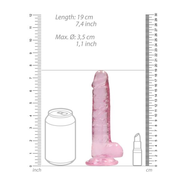 DILDO REALÍSTICO COM TESTÍCULOS (ROSA) | 18 CM 5 DILDO REALÍSTICO COM TESTÍCULOS (ROSA) | 18 CM