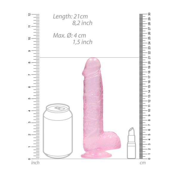 DILDO REALÍSTICO COM TESTÍCULOS (ROSA) | 21 CM 5 DILDO REALÍSTICO COM TESTÍCULOS (ROSA) | 21 CM