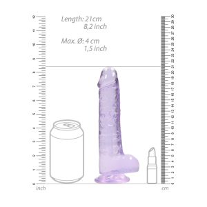 DILDO REALÍSTICO COM TESTÍCULOS (ROXO) | 21 CM - Image 6