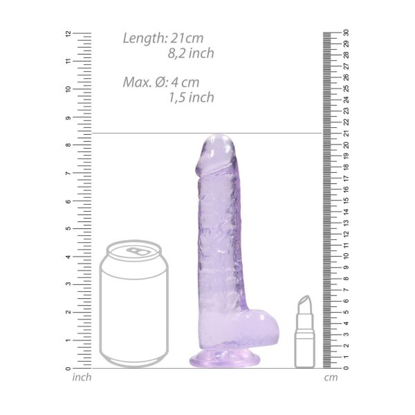 DILDO REALÍSTICO COM TESTÍCULOS (ROXO) | 21 CM