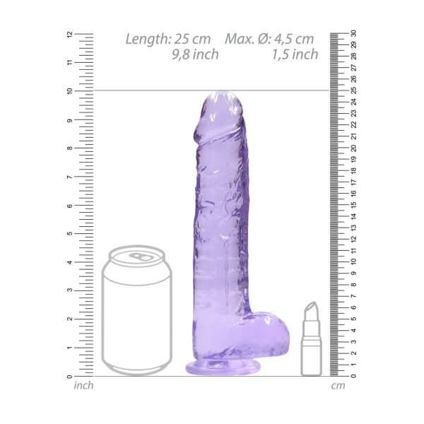 DILDO REALÍSTICO COM TESTÍCULOS (ROXO) | 23CM