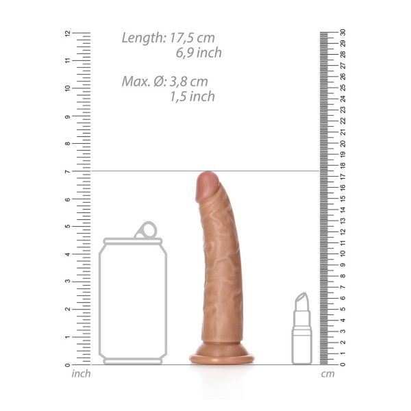 DILDO SLIM CURVO REALROCK (TAN) | 15,5 CM