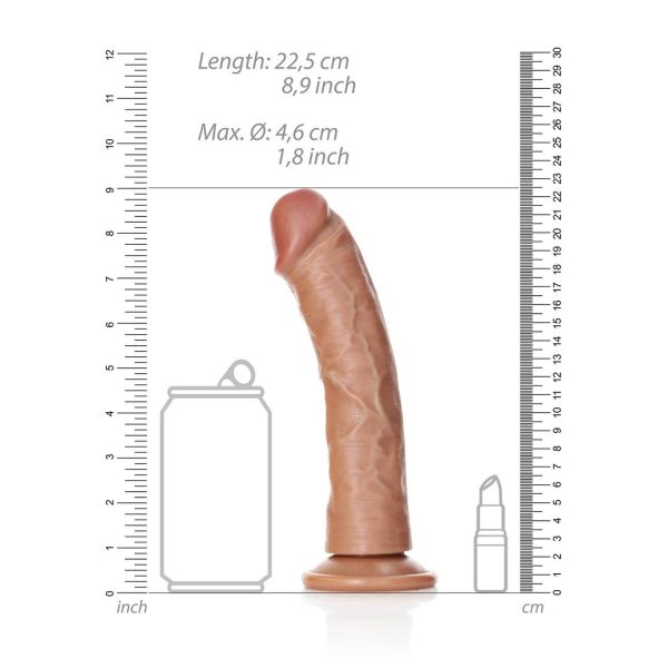 DILDO REALÍSTICO CURVO REALROCK (TAN) | 20,5 CM