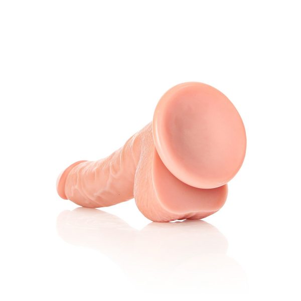 DILDO REALÍSTICO CURVO COM TESTÍCULOS | 18 CM
