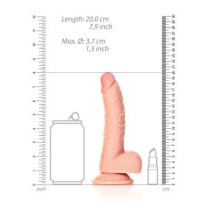 DILDO REALÍSTICO CURVO COM TESTÍCULOS | 18 CM - Image 6